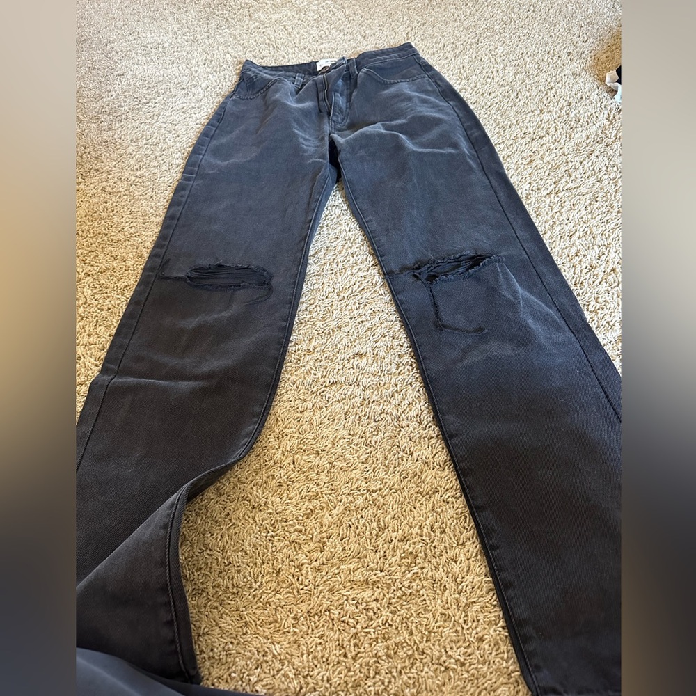 Black ripped jeans